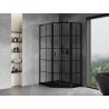 Mexen Mist L asimetrična desna tuš kabina s pet kutova 80 x 90 cm, crna rešetka, crna - 8A8L-080-090-70-77-P