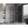 Mexen Mist L Asymmetrical Pentagonal Shower Enclosure Right Hinged 80 x 90 cm, Black Grid, Black - 8A8L-080-090-70-77-P