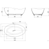 Mexen Parma freistehende Wanne aus Konglomerat 160 x 95 cm, weiß matt - 57231609500