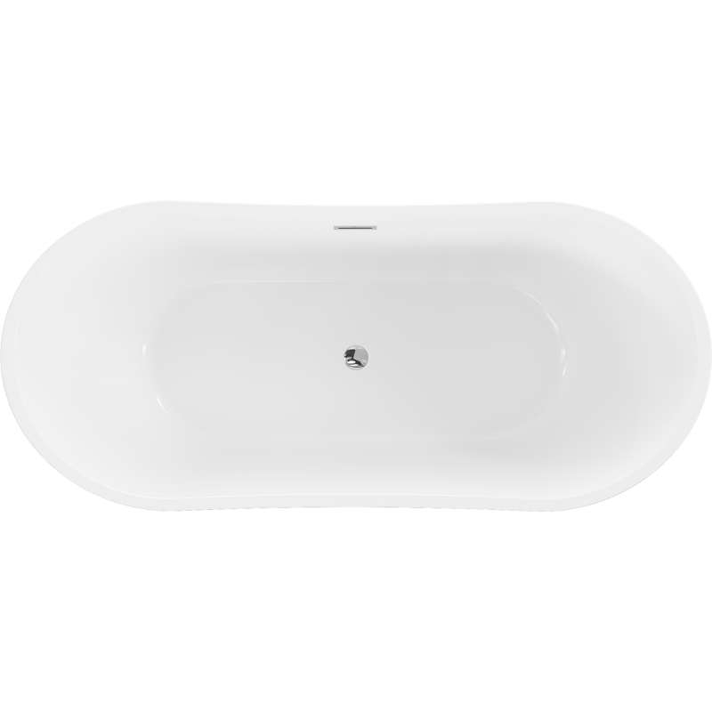 Mexen Montana freestanding bathtub 170 x 80 cm, white, chrome overflow - 52011708000-01