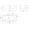 Mexen Vigo eraldiseisev vann 178,5 x 80 cm, valge/must, kroomitud ülevool - 51251788075-01