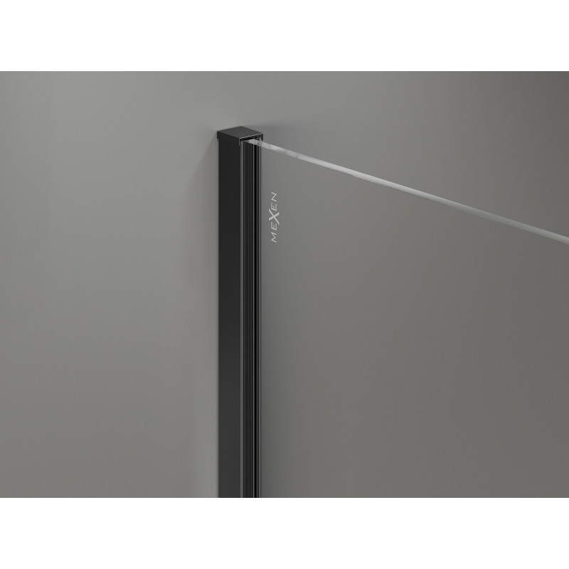 Mexen listón de pared para mampara de ducha de 10 mm, negro - 800-00-70-X