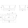 Mexen Oval Slim vabadusevann, poolvaba vann 170 x 80 cm, valge, ülevool gun gray harjatud - 52661708000-66