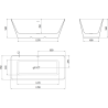 Mexen Velo Slim wanna wolnostojąca 170 x 75 cm, biała/czarna, przelew różowe złoto - 52811707575-60