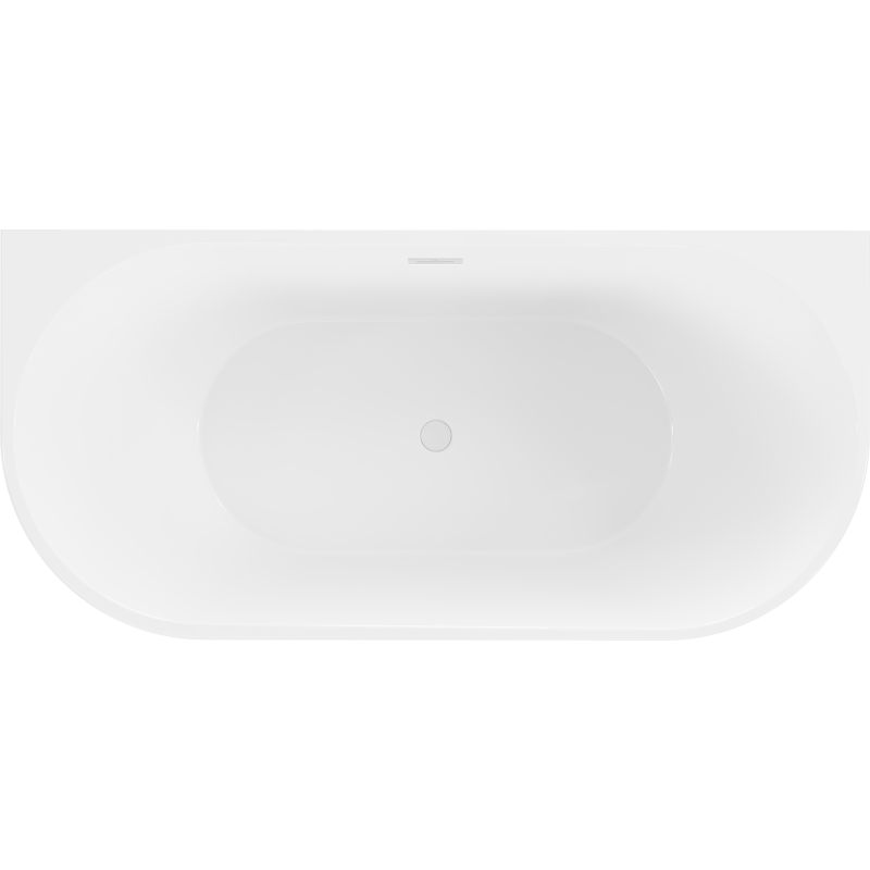 Mexen Oval freestanding wall-mounted bathtub 140 x 75 cm, white, white overflow - 52671407500-20