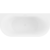 Mexen Oval freestanding wall-mounted bathtub 140 x 75 cm, white, white overflow - 52671407500-20