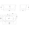 Mexen Oval samostojeća kada uz zid 160 x 80 cm, bijela, bijeli preljev - 52671608000-20