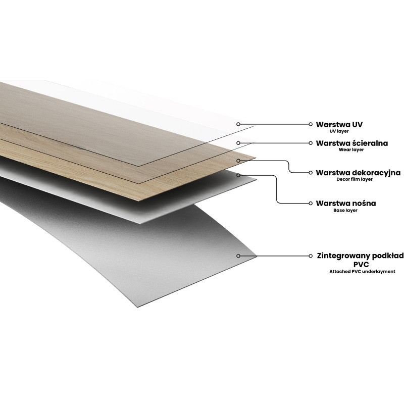 Mexen Palmdale  Vinilplašu LVT Dryback 2,5 mm, PVC pamatne, 4 V-fuga, ozola, paraugs - F1327-S