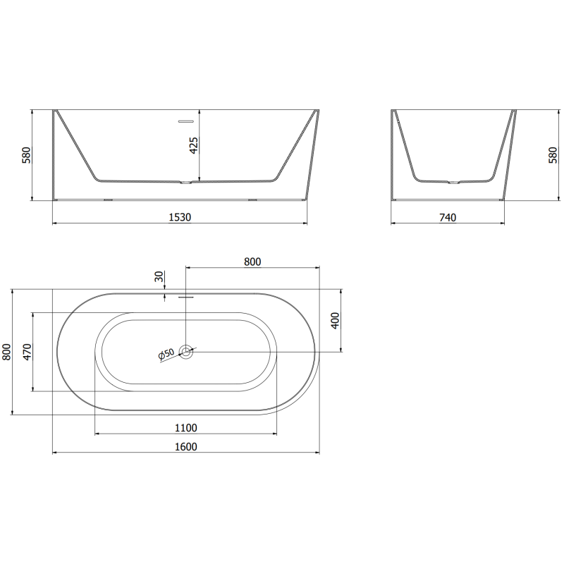Mexen Mia baignoire autoportante d'angle gauche 160 x 80 cm, blanche, trop-plein chromé - 52691608000L-01