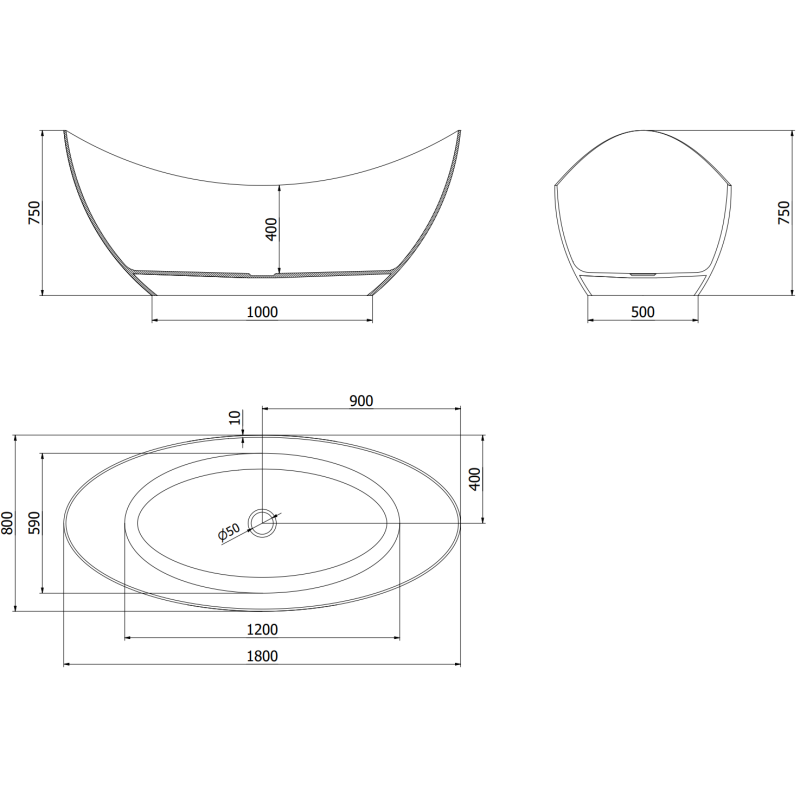 Mexen Vea ontbossing willen vrijstaand transparant 180 x 80 cm, kurk chroom - 58091808002