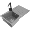 Mexen Cesar Graniittinen 1-allas tiskiallas valutason ja Rita keittiöhanan kanssa, harmaa - 6514-71-670300-70