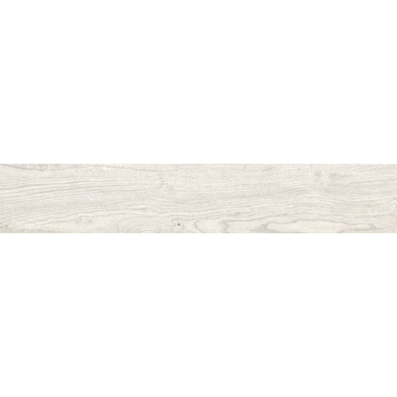 Mexen Wood Ville Échantillon de grès cérame émaillé rectifié Bianco G1, carreau imitation bois pour sol et mur, carving