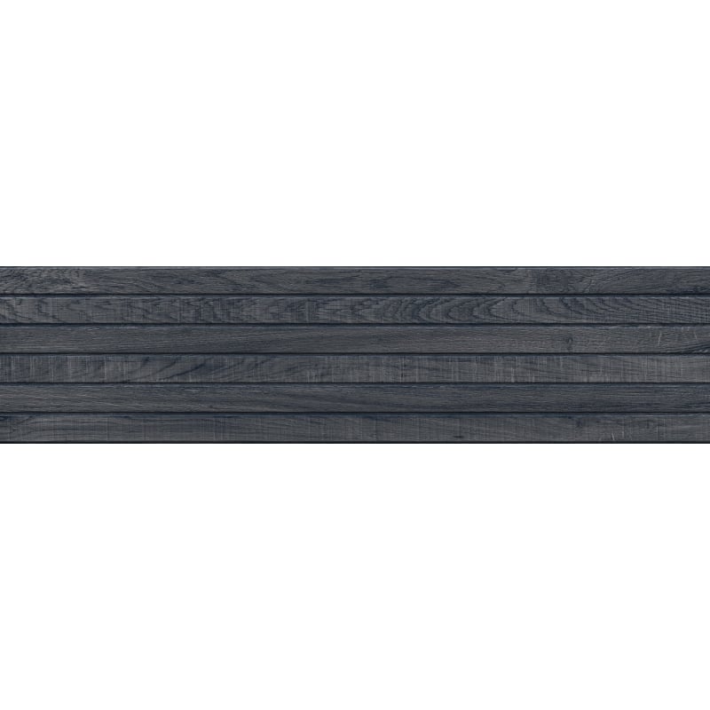 Mexen Western Wood Amostra de grés esmaltado preto retificado G1, azulejo de parede tipo madeira, mate - TL702-58-S