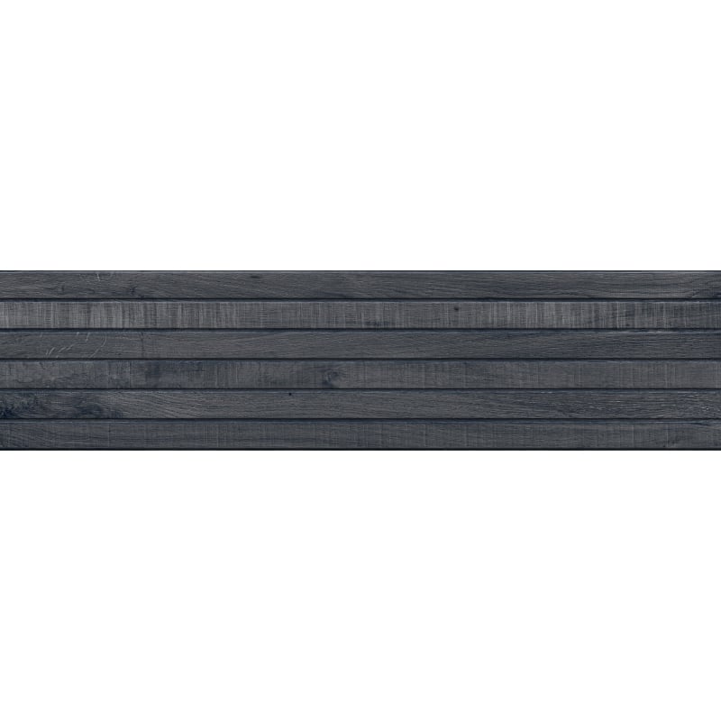 Mexen Western Wood Amostra de grés esmaltado preto retificado G1, azulejo de parede tipo madeira, mate - TL702-58-S