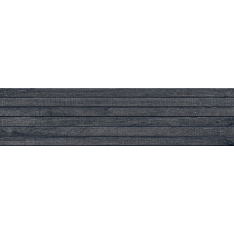 Mexen Western Wood Amostra de grés esmaltado preto retificado G1, azulejo de parede tipo madeira, mate - TL702-58-S
