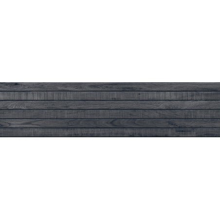 Mexen Western Wood Amostra de grés esmaltado preto retificado G1, azulejo de parede tipo madeira, mate - TL702-58-S