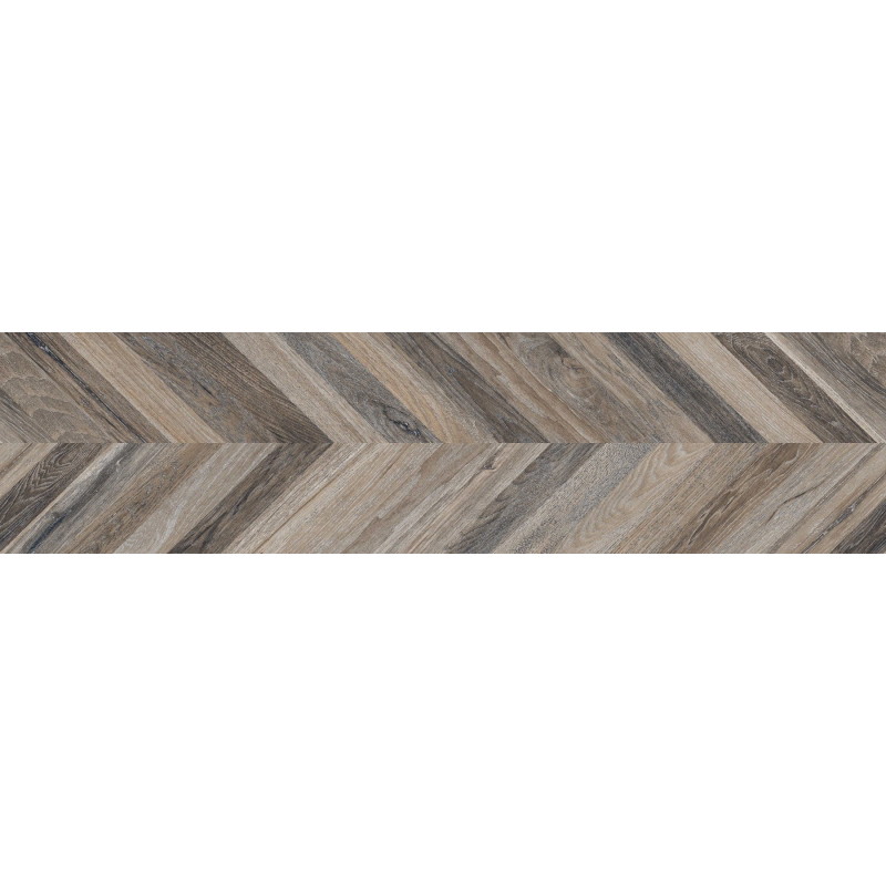 Mexen Native Próbka de carrelage en grès émaillé rectifié noir G1, carreau imitation bois pour sol et mur, carving