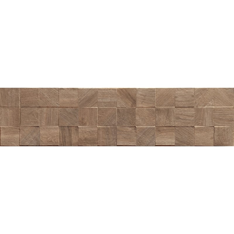 Mexen Riga Lyon Brown muestra de gres esmaltado rectificado. G1, azulejo de pared con apariencia de madera, mate - TL713-51-S