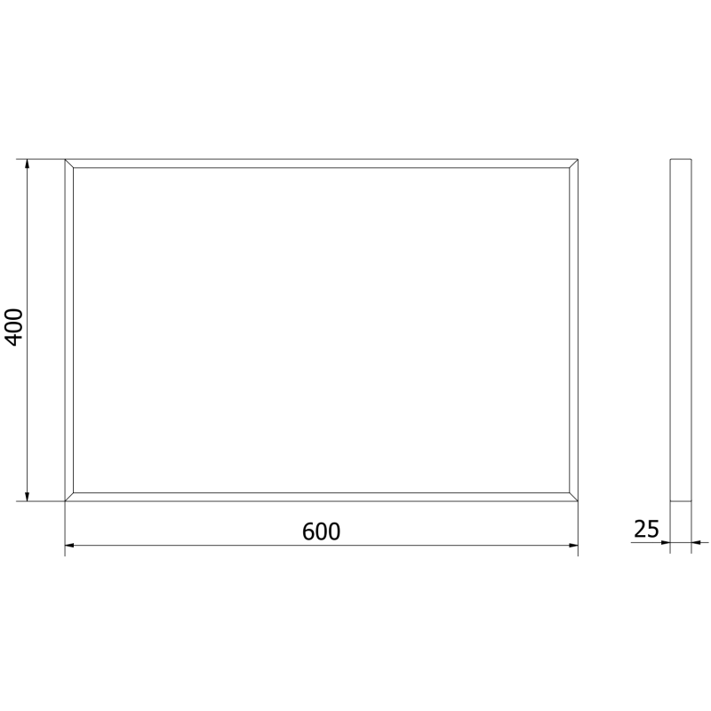 Mexen Loft lustro łazienkowe prostokątne 60 x 40 cm, rama czarna - 9852-060-040-000-70