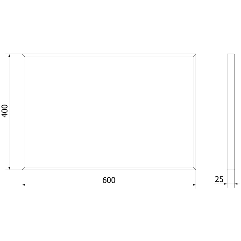 Mexen Loft rectangular bathroom mirror 60 x 40 cm, black frame - 9852-060-040-000-70