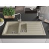 Mexen Andres 1.5-bowl granite sink with drainer and Rita kitchen tap, beige - 6515-69-670300-00