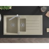 Mexen Andres fregadero de granito 1,5 cubetas con escurridor y grifo de cocina Rita, beige - 6515-69-670300-00
