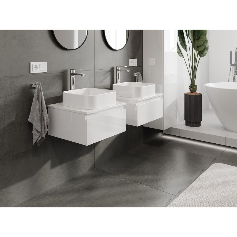 Mexen Orio armário de casa de banho de 50 cm com tampo, 1 gaveta, branco brilho - 91A10-05023-1-BFC00