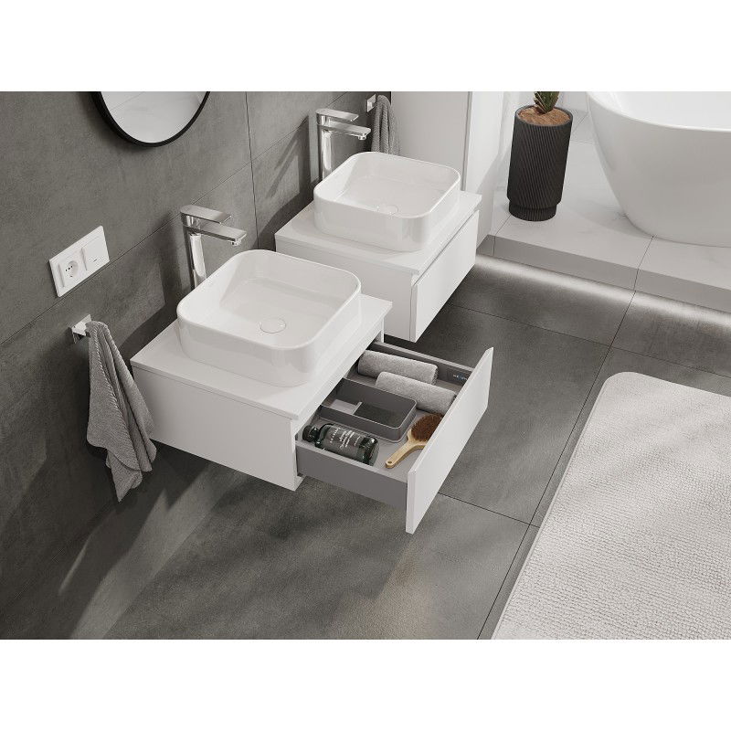 Mexen Orio bathroom cabinet under sink 50 cm with countertop, 1 drawer, matte white - 91A10-05023-1-BFC01