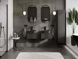 Mexen Orio mobiletto da bagno sottolavabo 50 cm con piano, 1 cassetto, nero opaco - 91A10-05023-1-BFC71