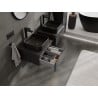 Mexen Orio bathroom cabinet for wash basin 50 cm with countertop, 1 drawer, black matt - 91A10-05023-1-BFC71