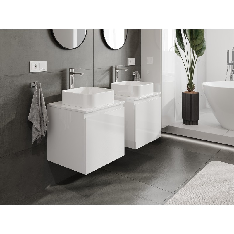 Mexen Orio mobile da bagno sottolavabo 50 cm con piano, 1 cassetto, bianco lucido - 91A10-05047-1-BFC00