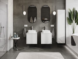 Mexen Orio armoire de salle de bains sous-lavabo 50 cm avec plateau, 1 tiroir, blanc brillant - 91A10-05047-1-BFC00