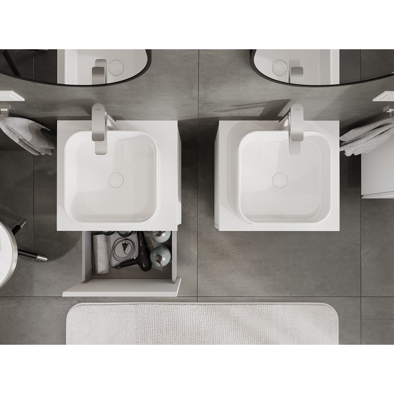 Mexen Orio mobile da bagno sottolavello 50 cm con piano, 1 cassetto, bianco opaco - 91A10-05047-1-BFC01