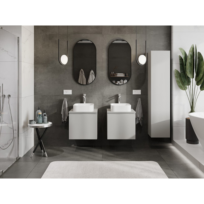 Mexen Orio bathroom cabinet under sink 50 cm with countertop, 1 drawer, matte grey - 91A10-05047-1-BFC62