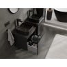 Mexen Orio armario de baño debajo del lavabo de 50 cm con encimera, 1 cajón, negro mate - 91A10-05047-1-BFC71