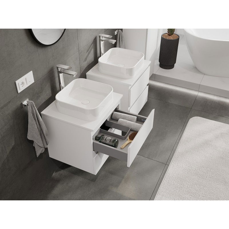 Mexen Orio armario de baño para lavabo de 50 cm con encimera, 2 cajones, blanco mate - 91A10-05047-2-BFFC01