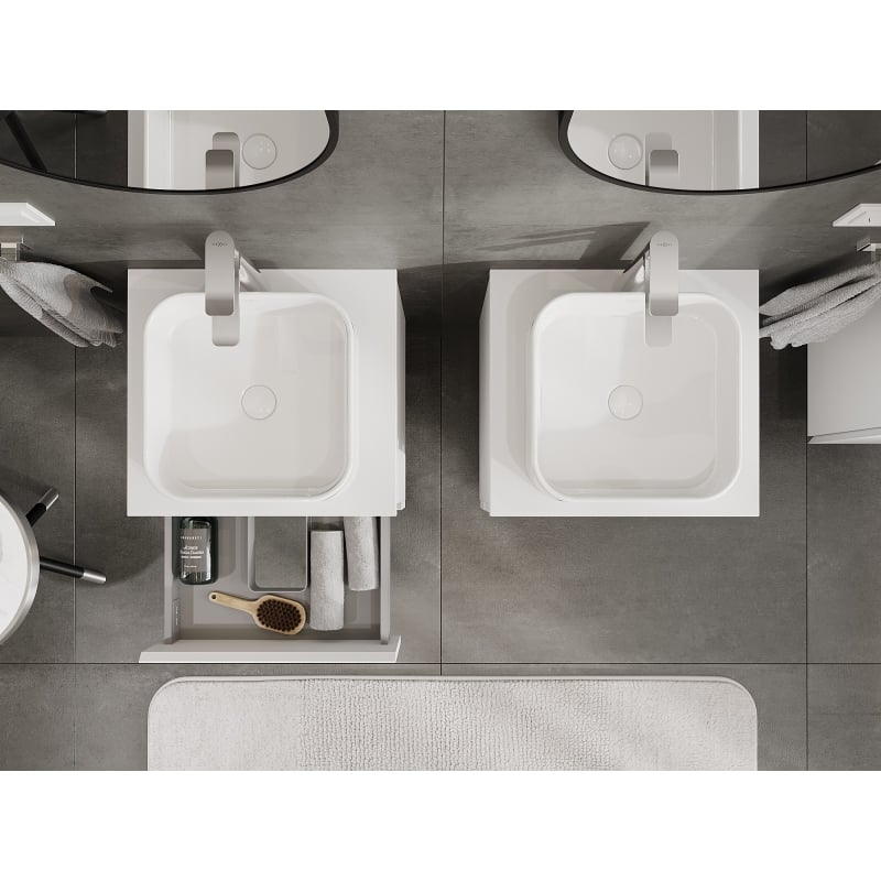 Mexen Orio bathroom cabinet 50 cm with countertop, 2 drawers, white matte - 91A10-05047-2-BFFC01