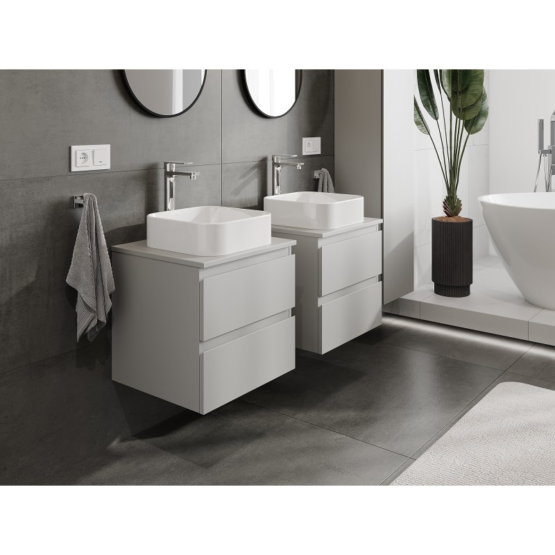 Mexen Orio mobile bagno sottolavabo 50 cm con piano, 2 cassetti, grigio opaco - 91A10-05047-2-BFFC62