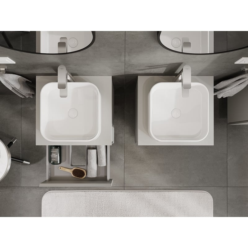 Mexen Orio bathroom cabinet for washbasin 50 cm with countertop, 2 drawers, grey mat - 91A10-05047-2-BFFC62