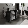 Mexen Orio mobile da bagno sotto lavabo 50 cm con piano, 2 cassetti, nero lucido - 91A10-05047-2-BFFC70