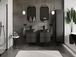 Mexen Orio armoire de salle de bains sous lavabo 50 cm avec plateau, 2 tiroirs, noir mat - 91A10-05047-2-BFFC71
