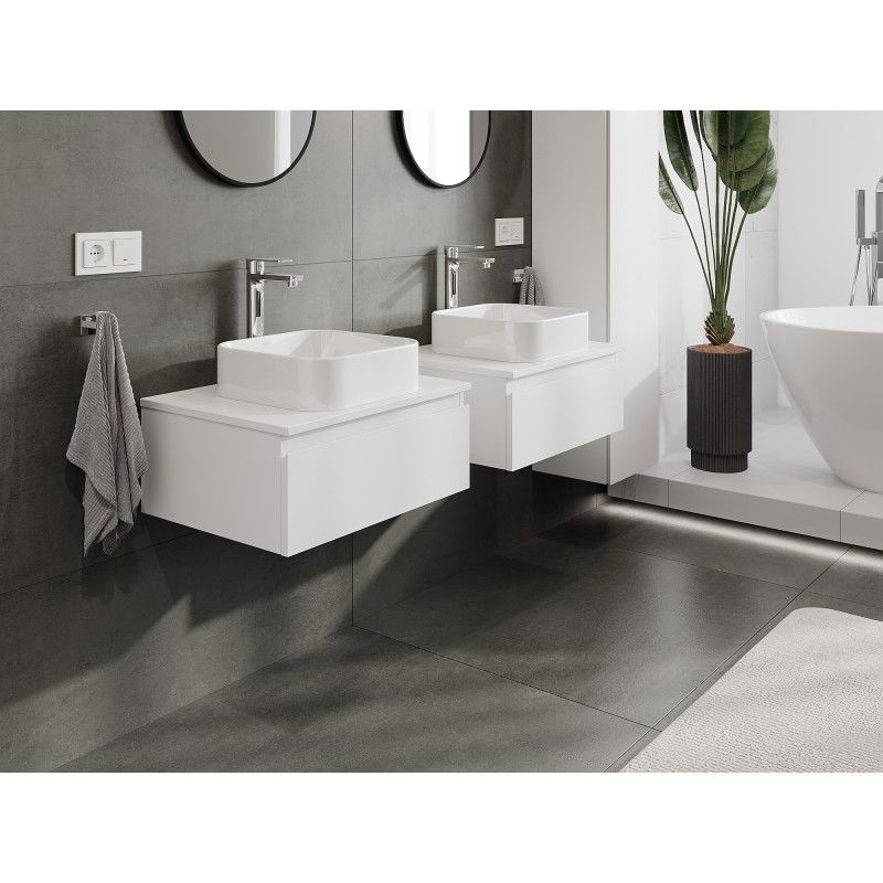 Mexen Orio armoire de salle de bain sous lavabo 60 cm avec plateau, 1 tiroir, blanc mat - 91A10-06023-1-BFC01