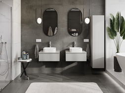 Mexen Orio meuble de salle de bain sous-vasque 60 cm avec plateau, 1 tiroir, gris mat - 91A10-06023-1-BFC62