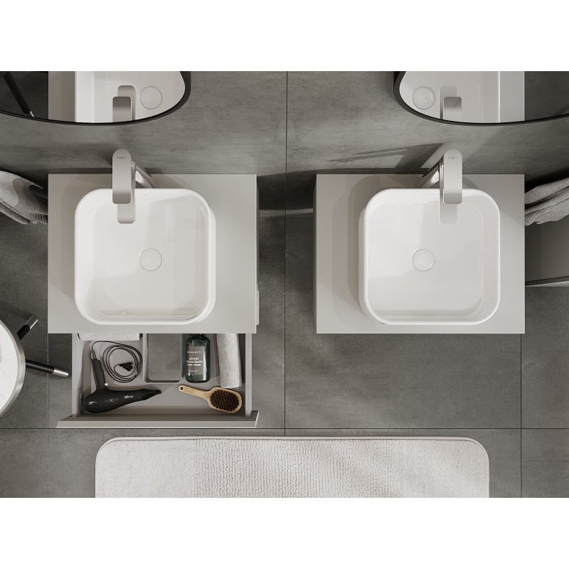 Mexen Orio mobile da bagno sottolavabo 60 cm con piano, 1 cassetto, grigio opaco - 91A10-06023-1-BFC62