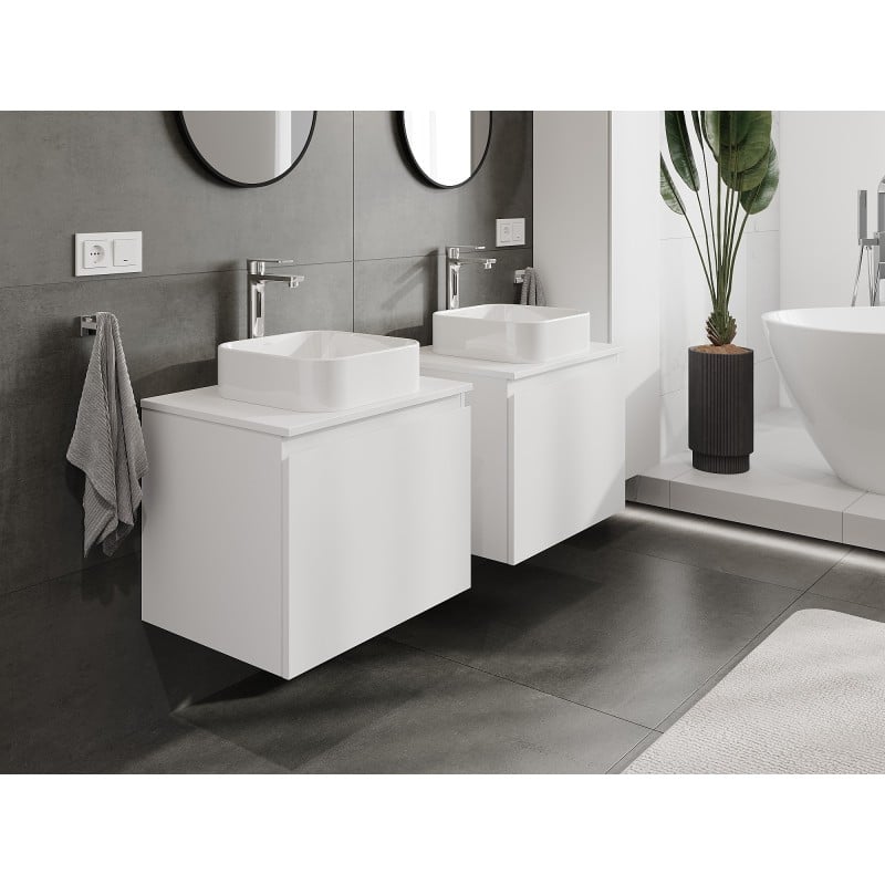 Mexen Orio szafka łazienkowa podumywalkowa 60 cm z blatem, 1 szuflada, biała mat - 91A10-06047-1-BFC01