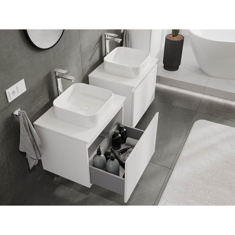 Mexen Orio vannitoakapp valamualune 60 cm, lauaga, 1 sahtel, valge matt - 91A10-06047-1-BFC01