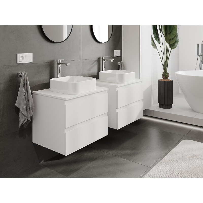 Mexen Orio mobile da bagno sottolavabo 60 cm con piano, 2 cassetti, bianco opaco - 91A10-06047-2-BFFC01