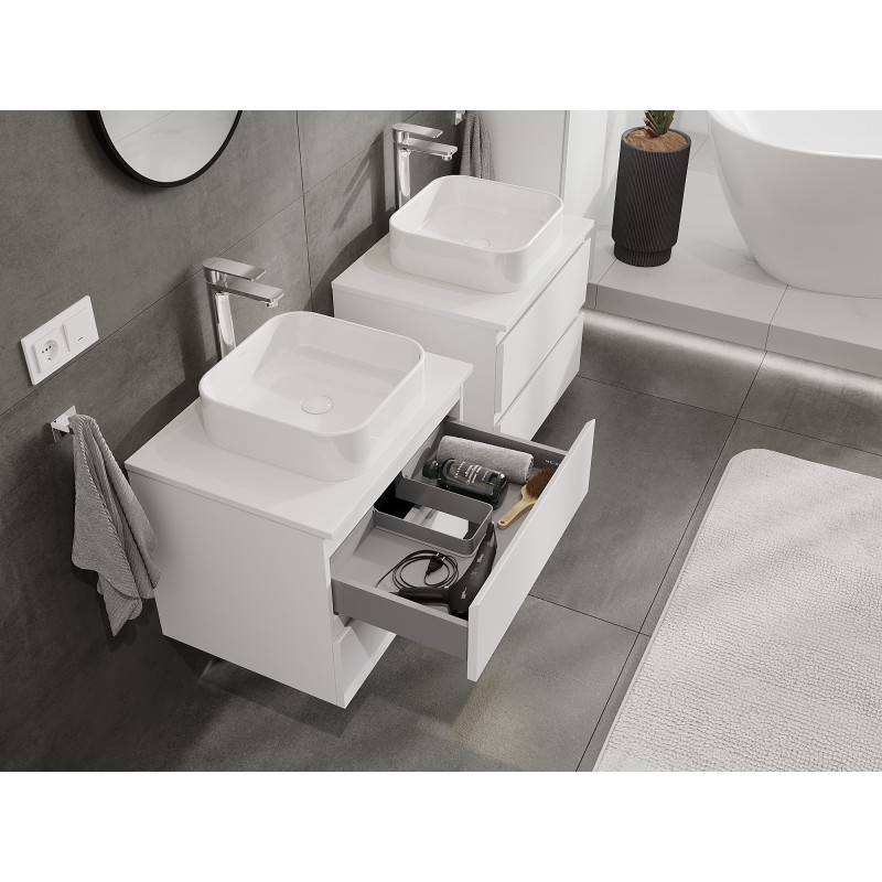 Mexen Orio mobile da bagno sottolavabo 60 cm con piano, 2 cassetti, bianco opaco - 91A10-06047-2-BFFC01