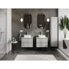 Mexen Orio gabinete de baño bajo lavabo 60 cm con encimera, 2 cajones, gris mate - 91A10-06047-2-BFFC62