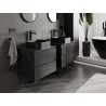 Mexen Orio mobile bagno con piano lavabo 60 cm, 2 cassetti, nero opaco - 91A10-06047-2-BFFC71